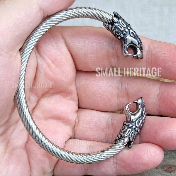 Men Cuff Stainless Steel Adjustable Bracelet Medieval Style Bangle