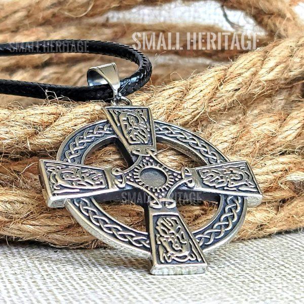 Large Viking Cross Necklace Stainless Steel Irish Christian Pendant