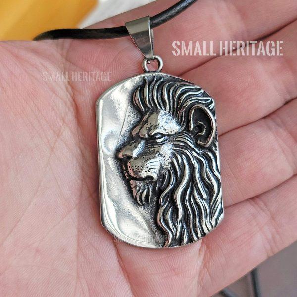 Large Lion Necklace Stainless Steel Pendant Chain