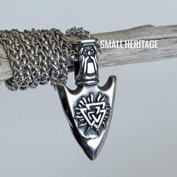 Viking Spear Necklace Valknut Vegvisir Pendant