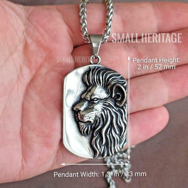 Large Lion Necklace Stainless Steel Pendant Chain