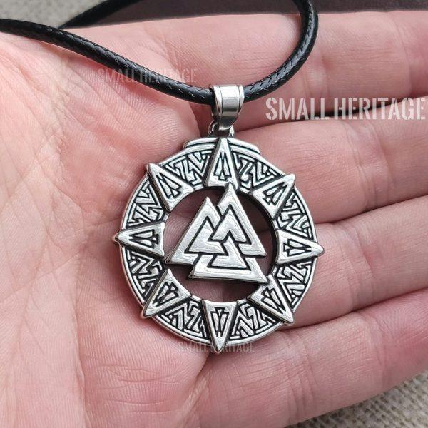 Viking Valknut Necklace Stainless Steel Norse Amulet