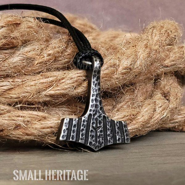 Viking Mjolnir Necklace Algiz Rune