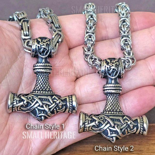 Large Viking Mjolnir Necklace