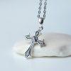 Medieval Style Cross Necklace 925 Sterling Silver - Image 9