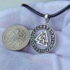925 Sterling Silver Viking Valknut Necklace - Image 2