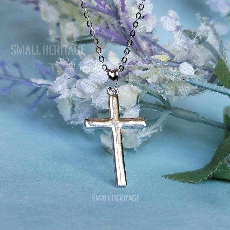 Christian Cross Necklace 925 Sterling Silver Small Pendant