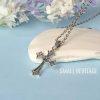 Medieval Style Cross Necklace 925 Sterling Silver - Image 4