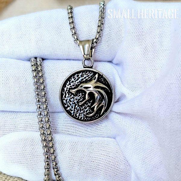 Wolf Head Necklace Small Viking Pendant