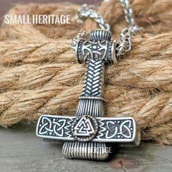 Viking Mjolnir Necklace Hammer Pendant Valknut Norse Men