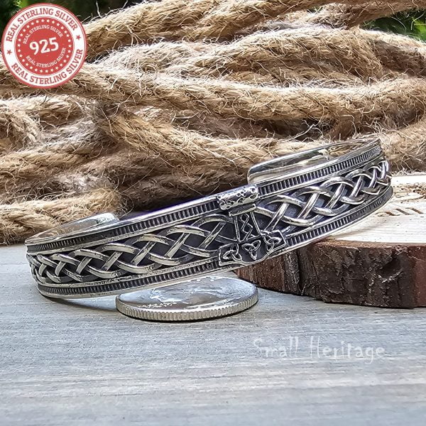 Viking Mjolnir Bracelet 925 Sterling Silver Cuff Norse Arm Ring