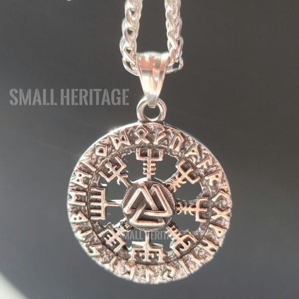 Vegvísir Valknut Necklace Viking Stainless Steel Pendant Norse Runes