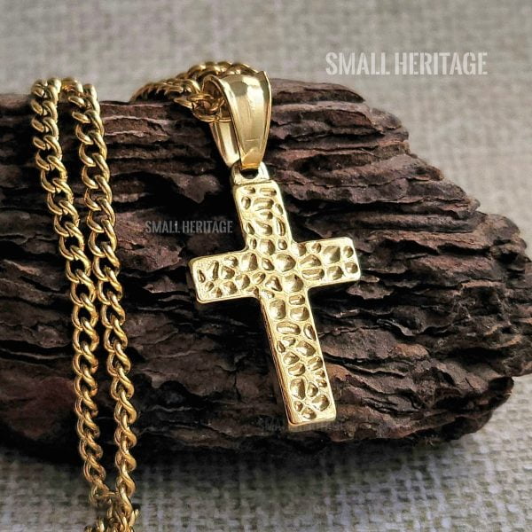 Small Cross Necklace Stainless Steel Christian Pendant