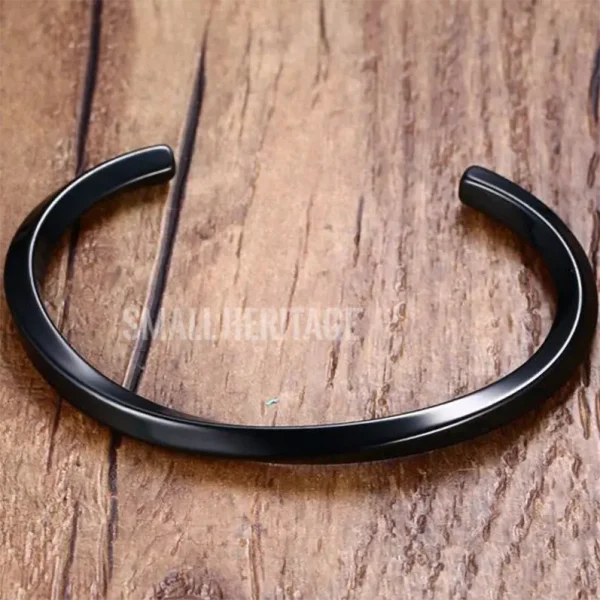 Black Stainless Steel Bangle Mobius Twisted Cuff Bracelet