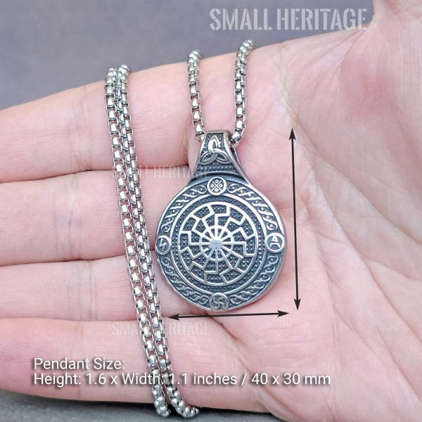 Viking Slavic Sun Necklace Stainless Steel Pendant