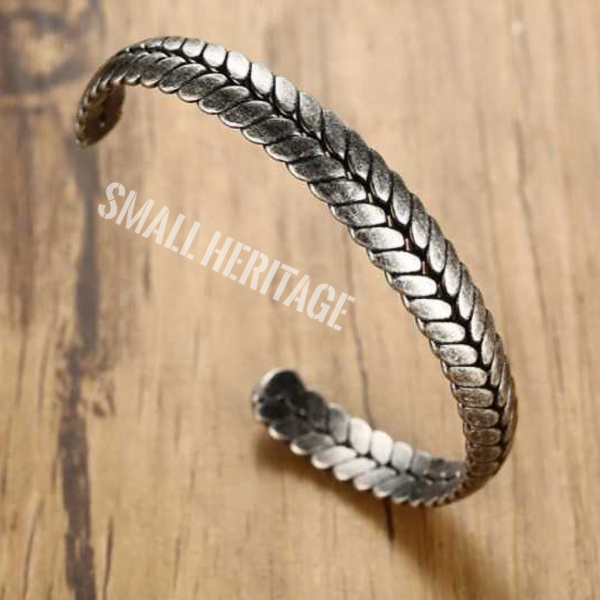 Wheat Ear Shape Bangle For Men Women Cuff Stainless Steel Bracelet