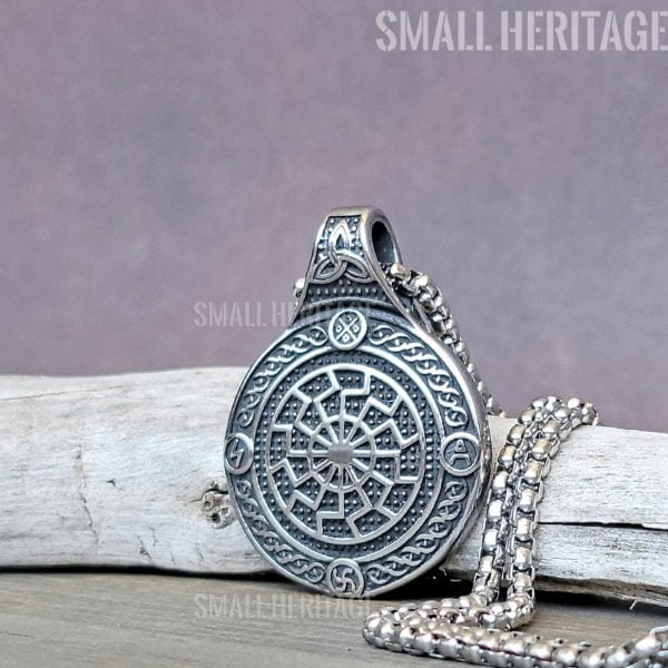 Viking Slavic Sun Necklace Stainless Steel Pendant