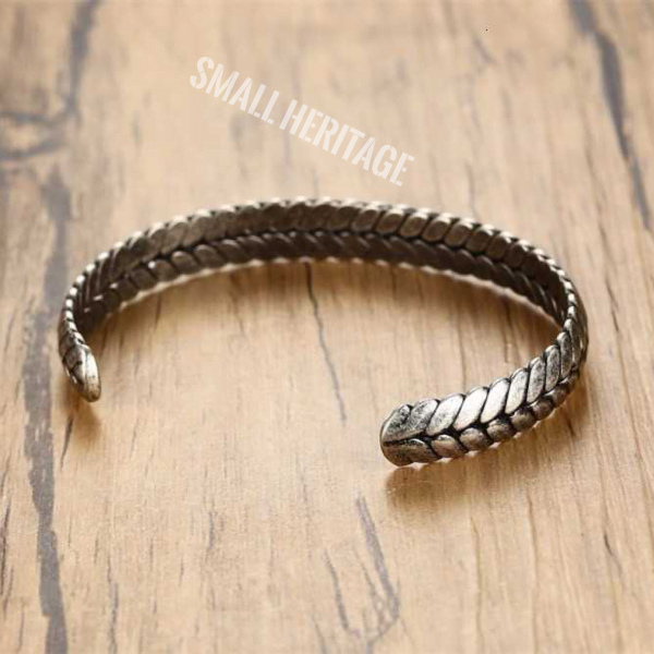 Wheat Ear Shape Bangle For Men Women Cuff Stainless Steel Bracelet