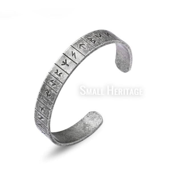 Viking Runes Cuff Stainless Steel Norse Bracelet