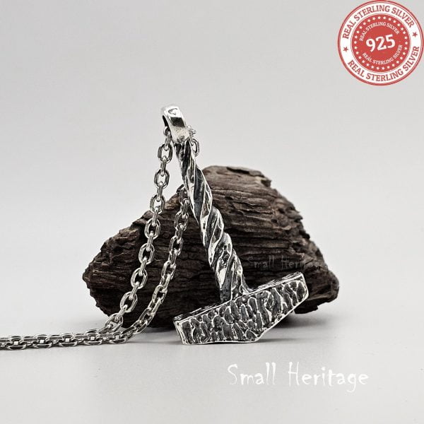 925 chain - Viking Mjolnir Necklace 925 Sterling Silver Thor's Hammer Pendant