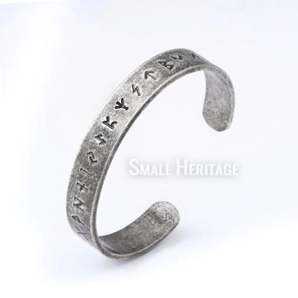 Stainless Steel Viking Runes Cuff Norse Bracelet