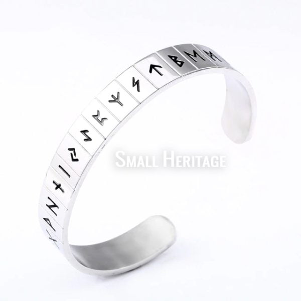 Viking Runes Cuff Stainless Steel Norse Bracelet