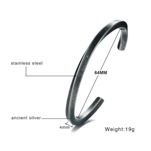 Moebius Twisted Cuff Stainless Steel Bracelet