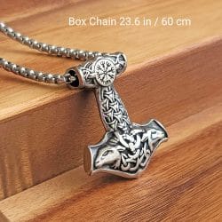 Viking Ram Mjolnir Vegvisir Pendant Thor Hammer Goat Stainless Steel Necklace