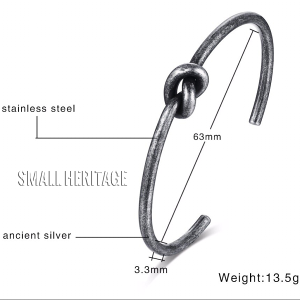 Small Love Knot Bracelet Stainless Steel Cuff