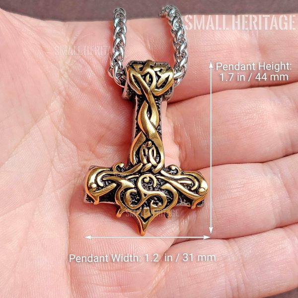 Stainless Steel Viking Mjolnir Thor Hammer Necklace