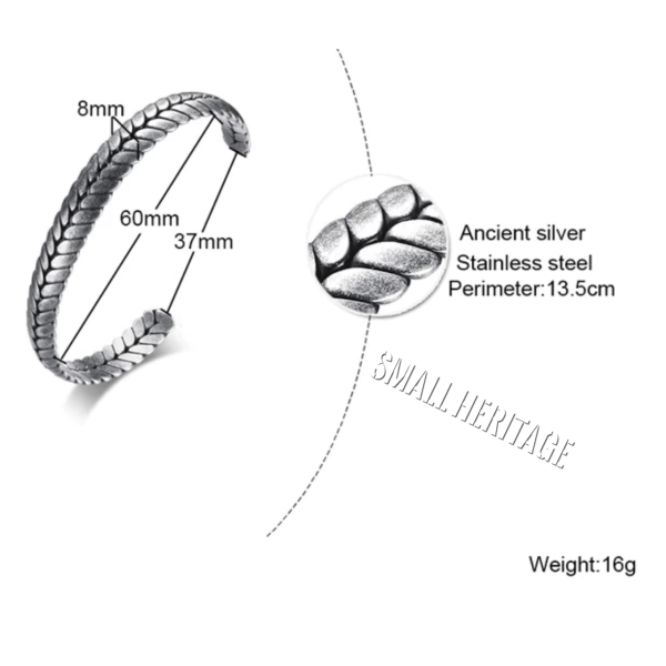 Wheat Ear Shape Bangle For Men Women Cuff Stainless Steel Bracelet