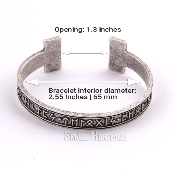 Viking Stainless Steel Bracelet Norse Odin Bangle Runes Cuff