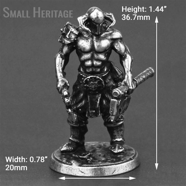 Axeman Warrior Miniature Figure Antique Style Copper