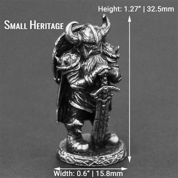 Viking Swordsman Miniature Copper Figure Antique Style Norse Soldier