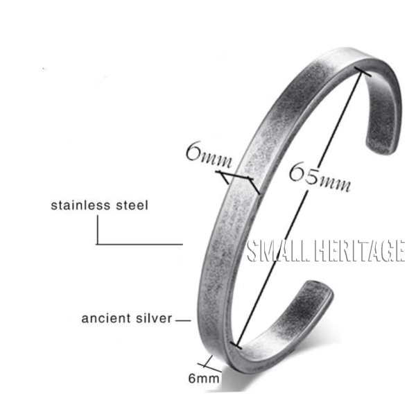 Viking Cuff Stainless Steel Bracelet Ancient Style Bangle Men Women