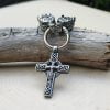 Large Wolf Cross Necklace – Heavy Stainless Steel Pendant for Men