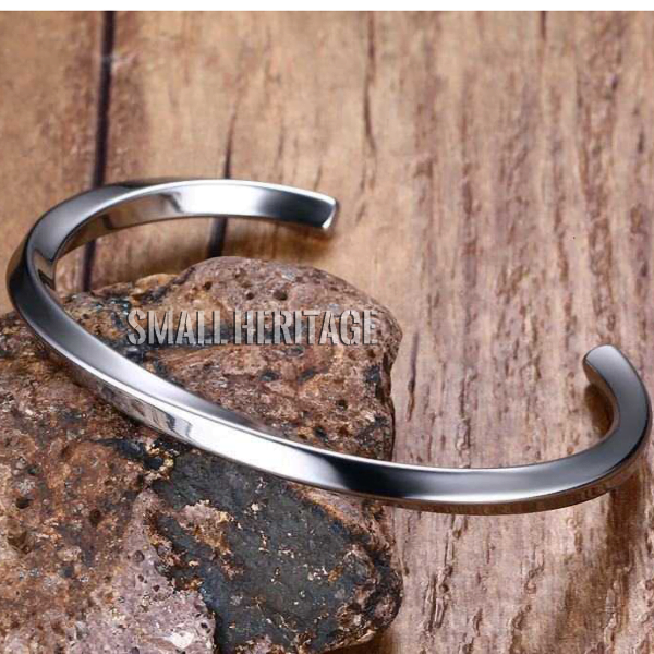 Silver Color Stainless Steel Bangle Mobius Twisted Cuff Bracelet