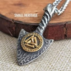 Stainless Steel Viking Spear Necklace Norse Pendant Gungnir Valknut