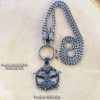 size Odin's Huginn and Muninn Viking Ravens Necklace - Stainless Steel Norse Pendant with Chain