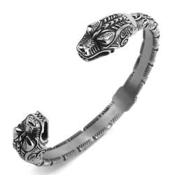 Jormungandr Bracelet Large Viking Dragon Cuff Fits 7-9 inch Wrists