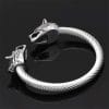 Geri and Freki Bracelet Viking Wolf Head Cuff Fits 6-7 inch Wrists