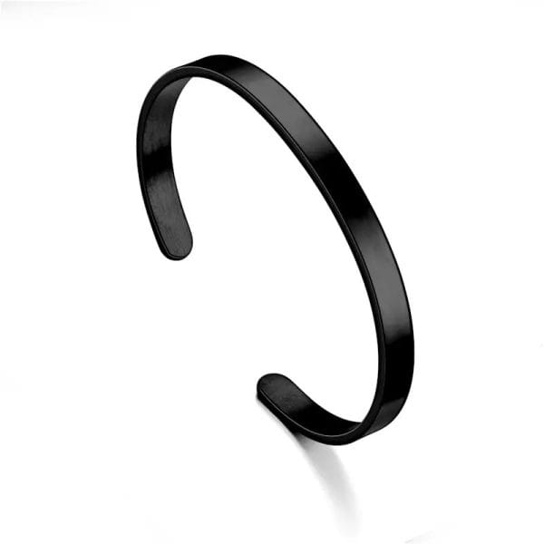 Vintage Thin Bracelet Stainless Steel Black Color Men Women Fits 6-7 inch Wrists