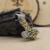Thor Hammer Necklace Stainless Steel Double Side Viking Mjolnir