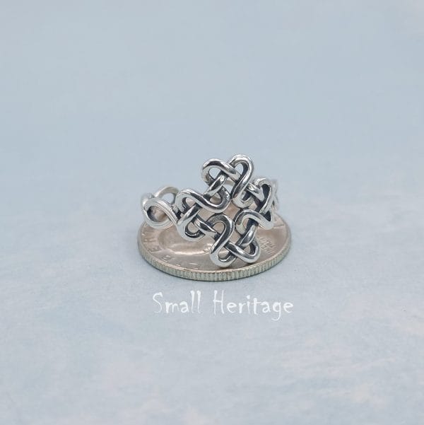 Adjustable Celtic Ring 925 Sterling Silver Irish Amulet size 6-9