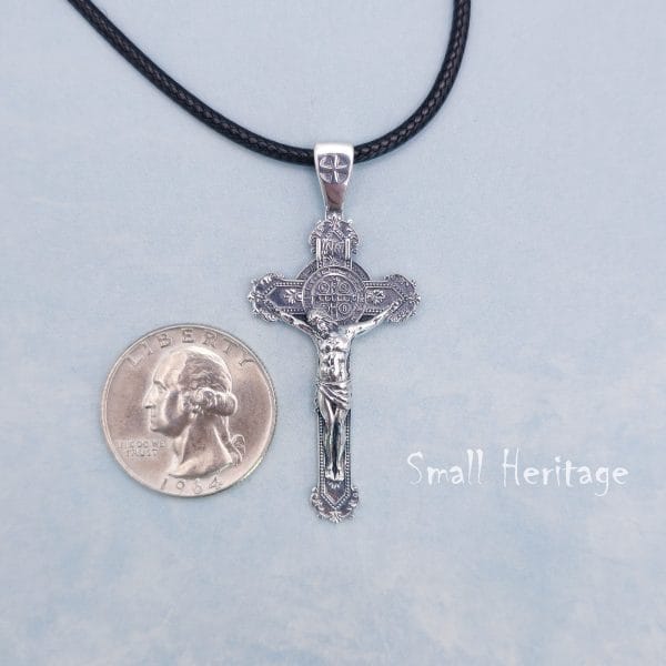 Sterling Silver Crucifix Cross Necklace – 925 Christian Pendant for Men