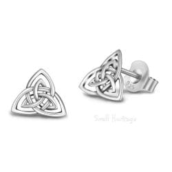925 Sterling Silver Small Celtic Trinity Knot Stud Earrings