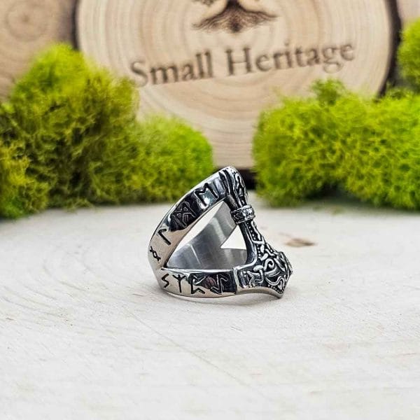 Viking Ring Stainless Steel Mjolnir Hammer size 9