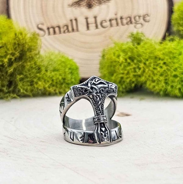 Viking Ring Stainless Steel Mjolnir Hammer size 9