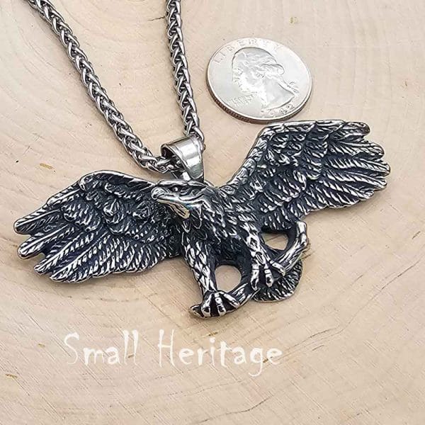 Large Eagle Necklace Stainless Steel Heavy Pendant Chain