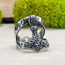 Viking Ring Stainless Steel Mjolnir Hammer size 9